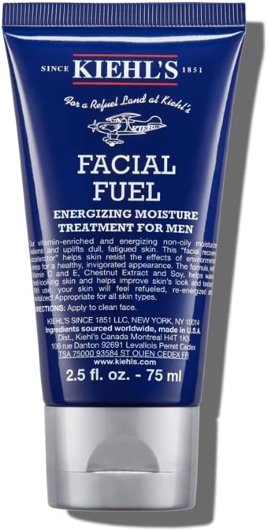 Kiehl's Facial Fuel Moisturiser, Men's Face Cream, with Vitamin C and Caffeine