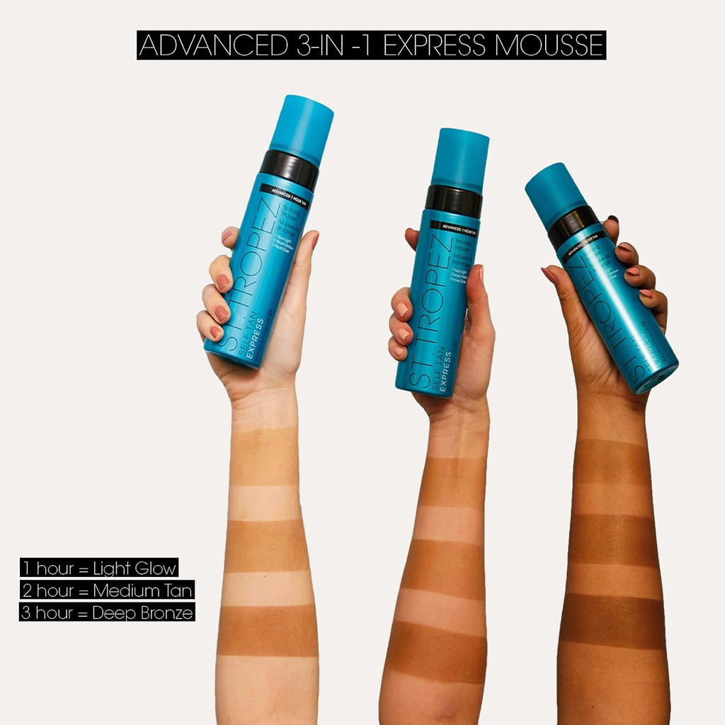 St.Tropez Self Tan Express Mousse, Fast Acting Fake Tan, Develops in 1-3 Hours, Streak-Free Finish, Vegan, Natural & Cruelty Free, 200 ml