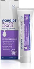 Acnecide Face Gel 5% Benzoyl Peroxide Acne Treatment for Spot Prone Skin 15g