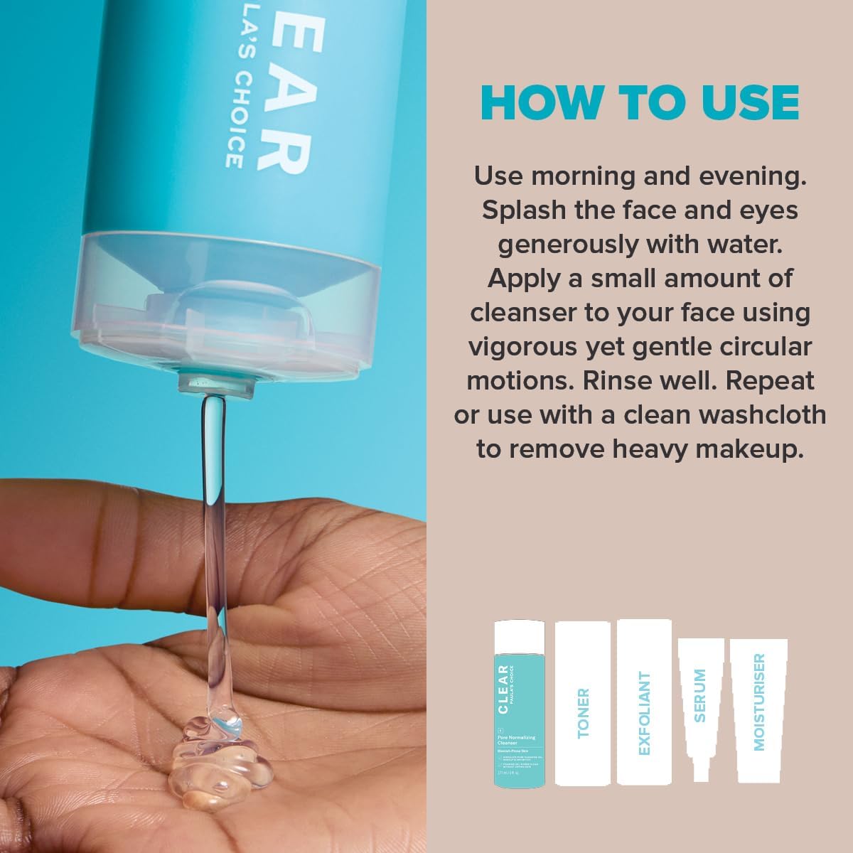 Paula's Choice CLEAR Pore Normalizing Cleanser - Cleansing Gel & Makeup Remover - Removes Pore Clogging Impurities & Blackheads - with Salicylic Acid - All Skin Types - 177 ml