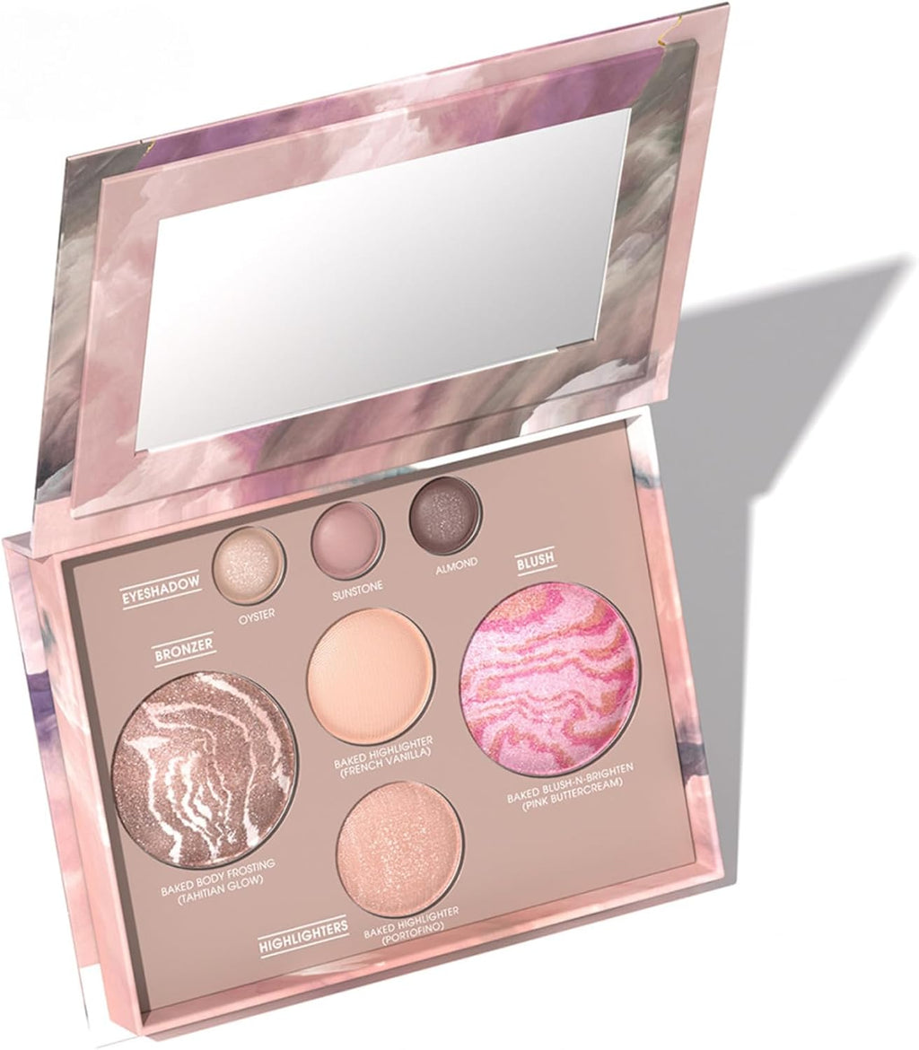 All-in-One Makeup Palette - Portable Eyeshadow, Blush, Contour & Highlighter Palette, Travel Makeup Kit for Everyday Glam, Multi-Purpose Cosmetic Palette for Natural to Bold Looks