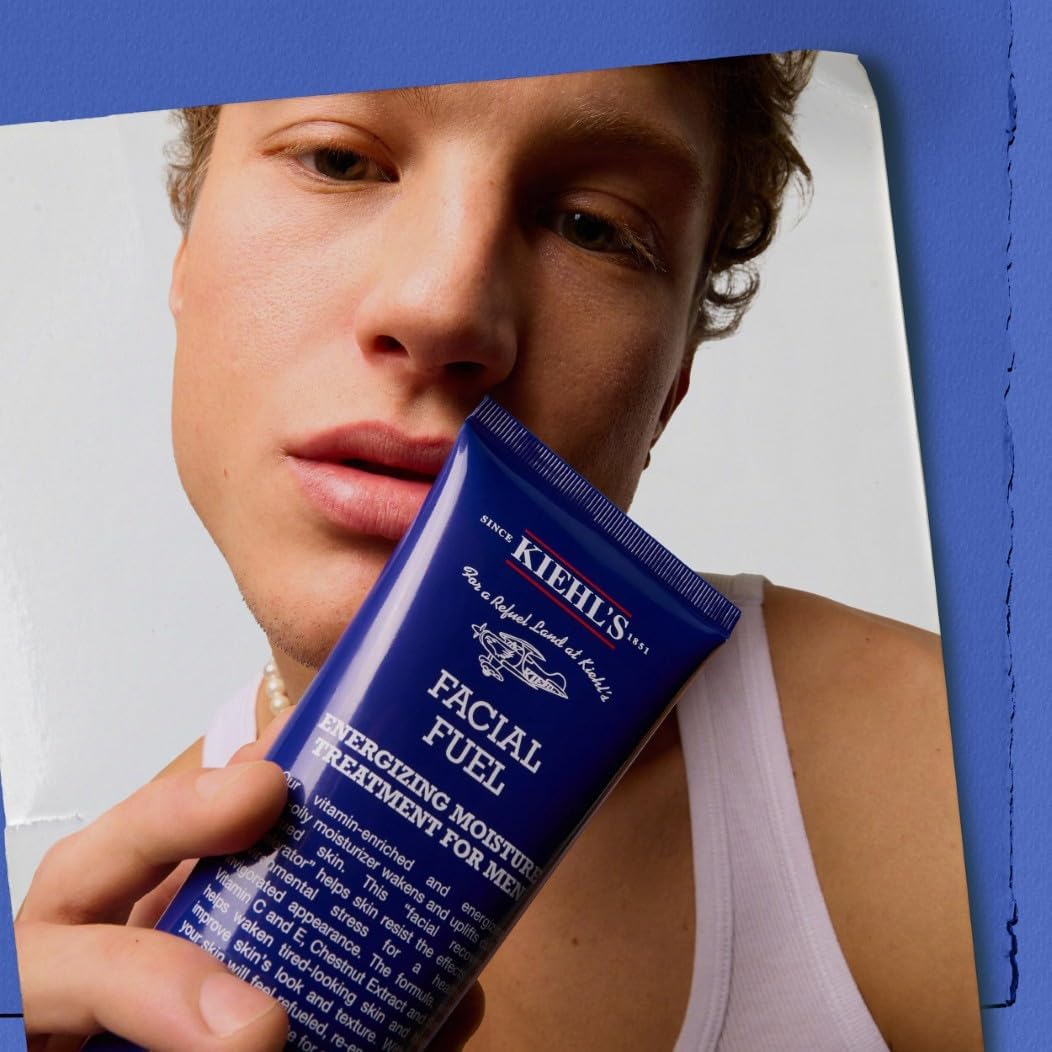 Kiehl's Facial Fuel Moisturiser, Men's Face Cream, with Vitamin C and Caffeine