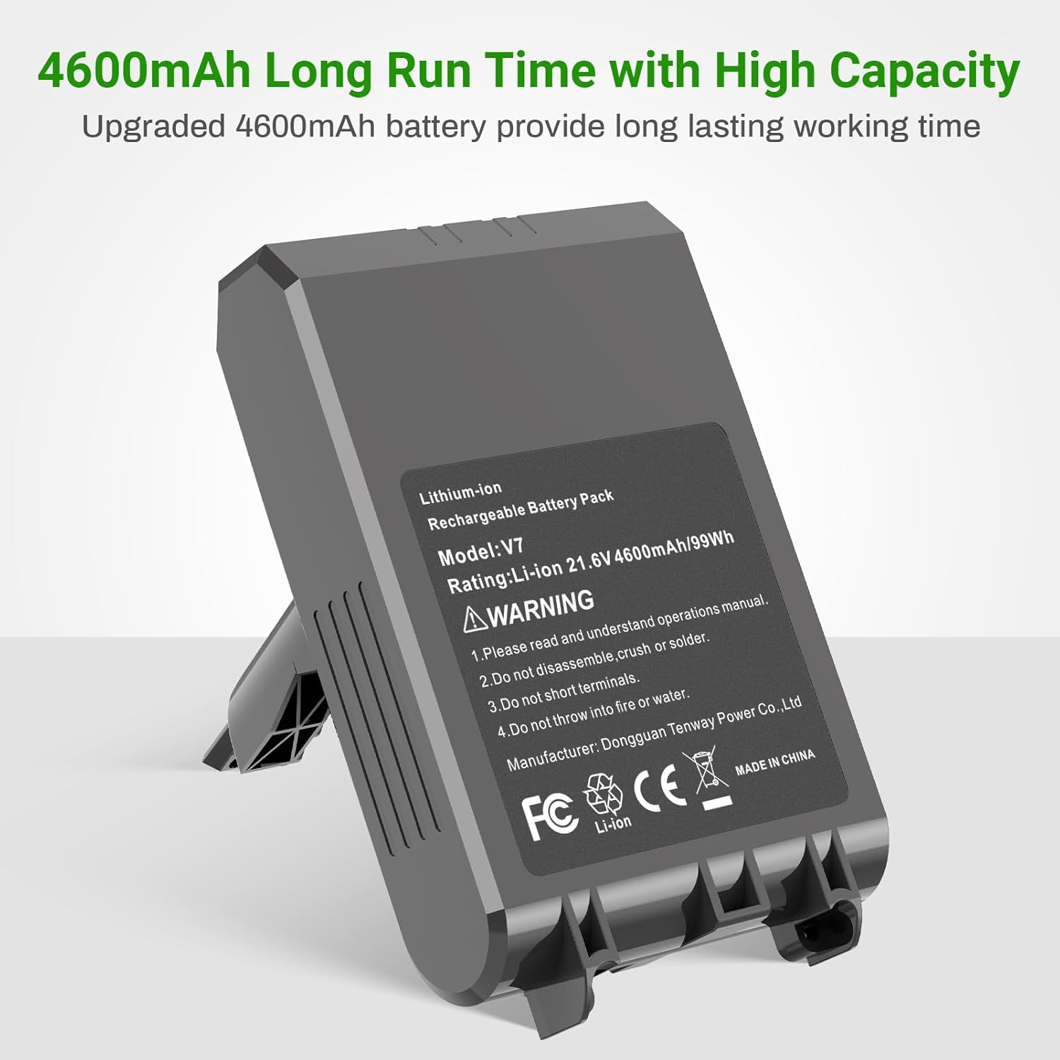 Battery for Dyson V7, 21.6V 4600mAh Li-ion Battery Replacement for Dyson V7 Animal Trigger Motor-head Pro Car+Boat Cordless Vacuum Cleaner with 1 Brush+ Pre Filter+ Post Filter