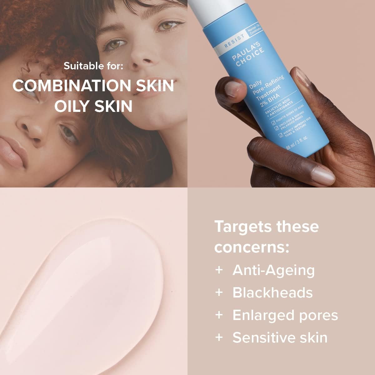 Paula’s Choice RESIST 2% BHA Liquid Exfoliant - Anti Aging Salicylic Acid Peel - Face Exfoliator Removes Blackheads & Refines Pores - with Peptides - Combination to Oily Skin - 88 ml