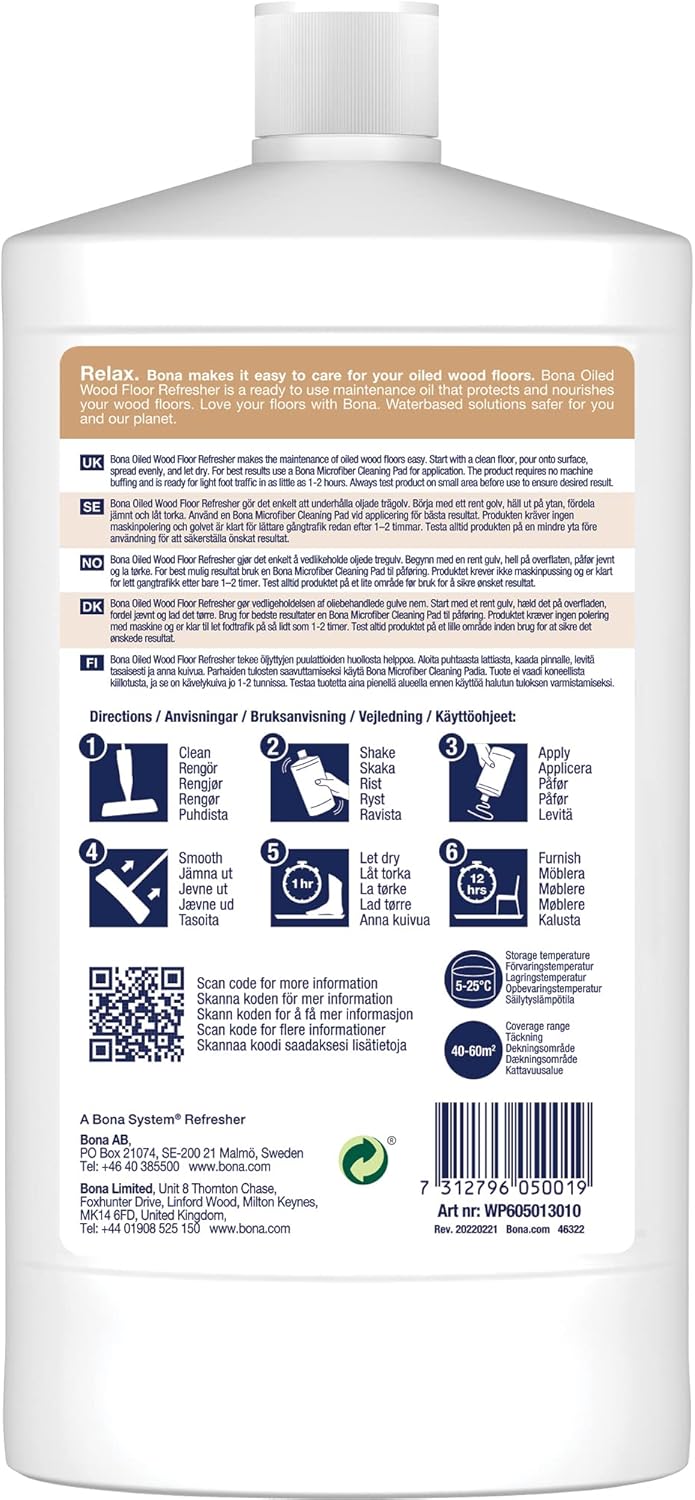 Bona Oiled Wood Floor Refresher, 1 Litre
