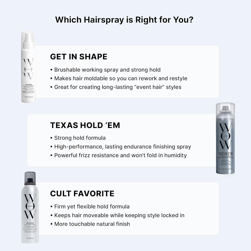 COLOR WOW Get In Shape Non-Aerosol Hairspray – Flexible, Strong Hold with Glossy Finish | Heat Protection + Touchable Control | No Dulling or Yellowing on Colour-Treated Hair