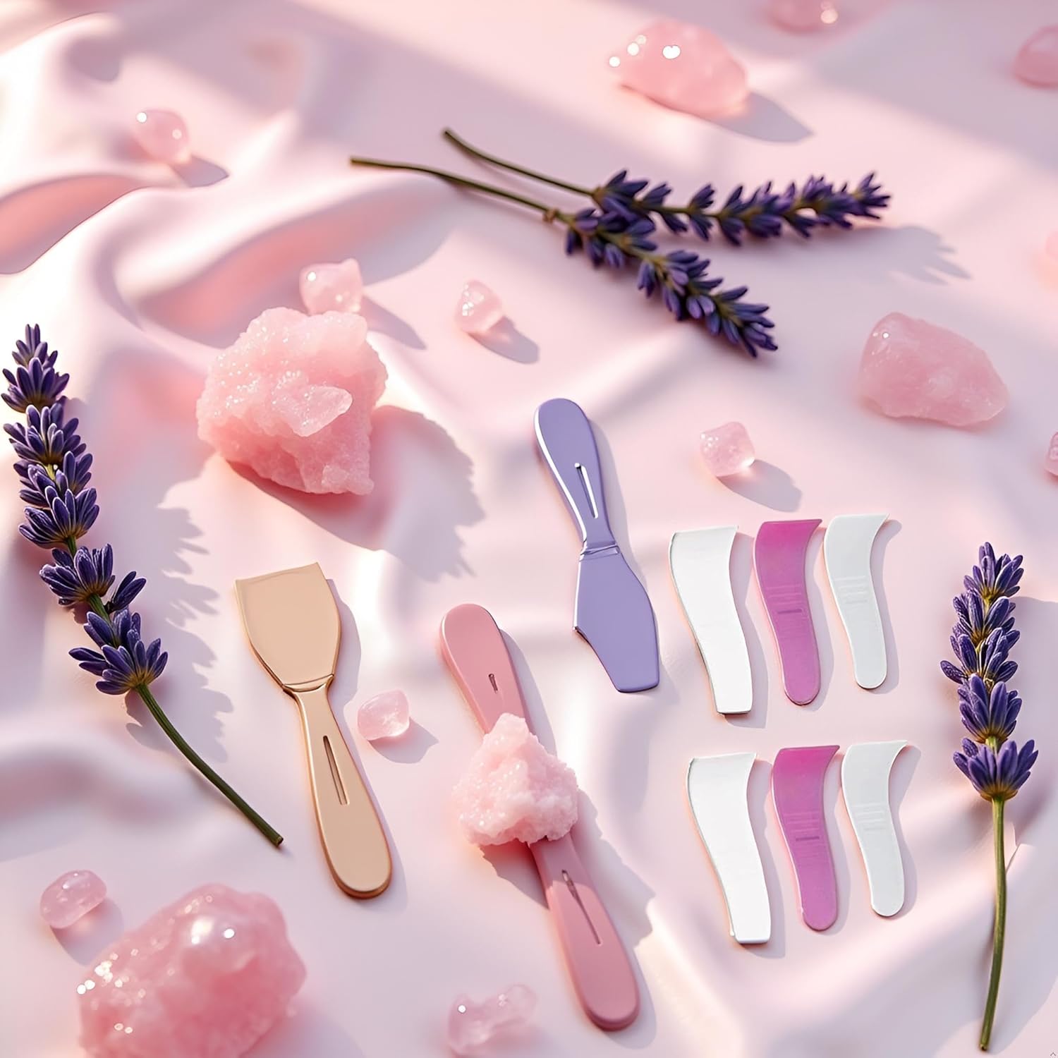18 Pcs Hair Wax Cleansing Spatulas Plastic S-Shaped Makeup Cosmetic Mask Scraper Waxing Applicator Beauty Tools, Random Color