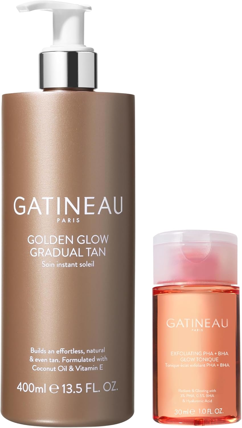 Gatineau - Golden Glow Gradual Tan (400ml) + Exfoliating PHA+BHA Glow Tonique (30ml), For Glowing Skin