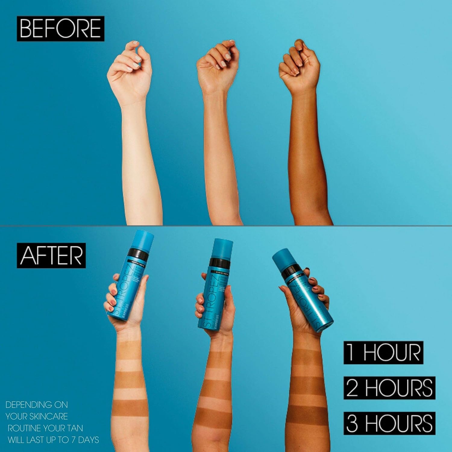 St.Tropez Self Tan Express Mousse, Fast Acting Fake Tan, Develops in 1-3 Hours, Streak-Free Finish, Vegan, Natural & Cruelty Free, 200 ml