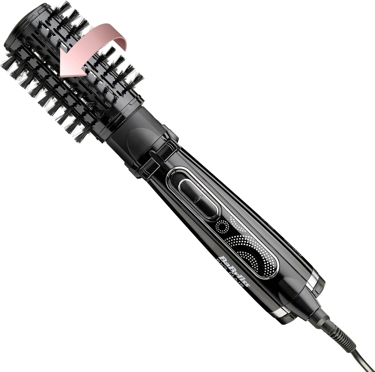BaByliss Big Hair Rotating Hair Dryer Brush - Dry and Style in One Step 50mm Barrel, Black, 2885U