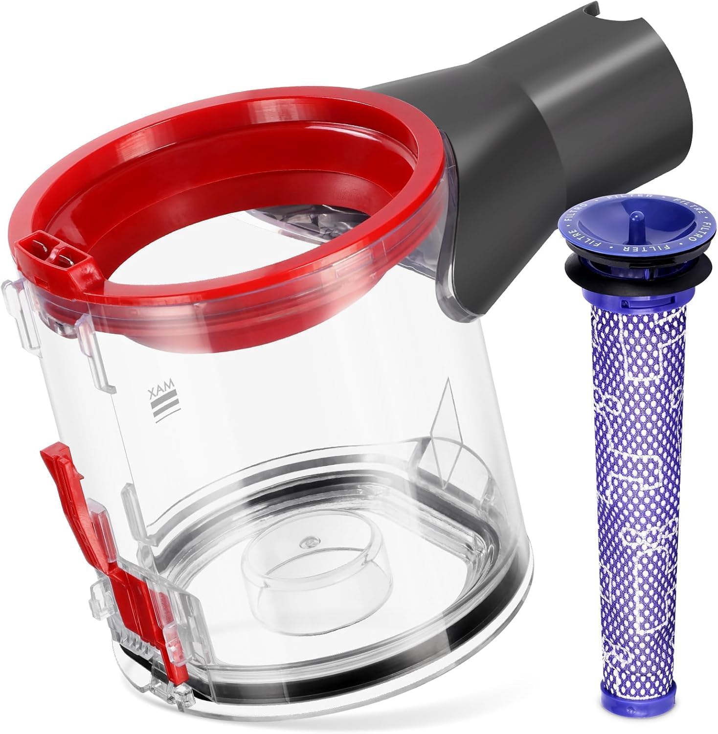 Upgraded Dust Bin Compatible with Dyson V7 V8 SV10 SV11 Vacuum Cleaner Canister, Dust Container Replacement for Dyson V7 V8 Bin Part No.967699-01