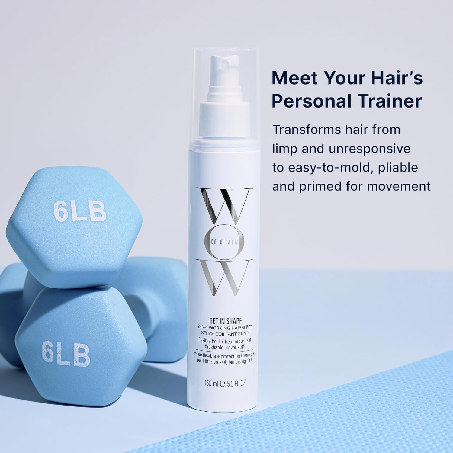 COLOR WOW Get In Shape Non-Aerosol Hairspray – Flexible, Strong Hold with Glossy Finish | Heat Protection + Touchable Control | No Dulling or Yellowing on Colour-Treated Hair