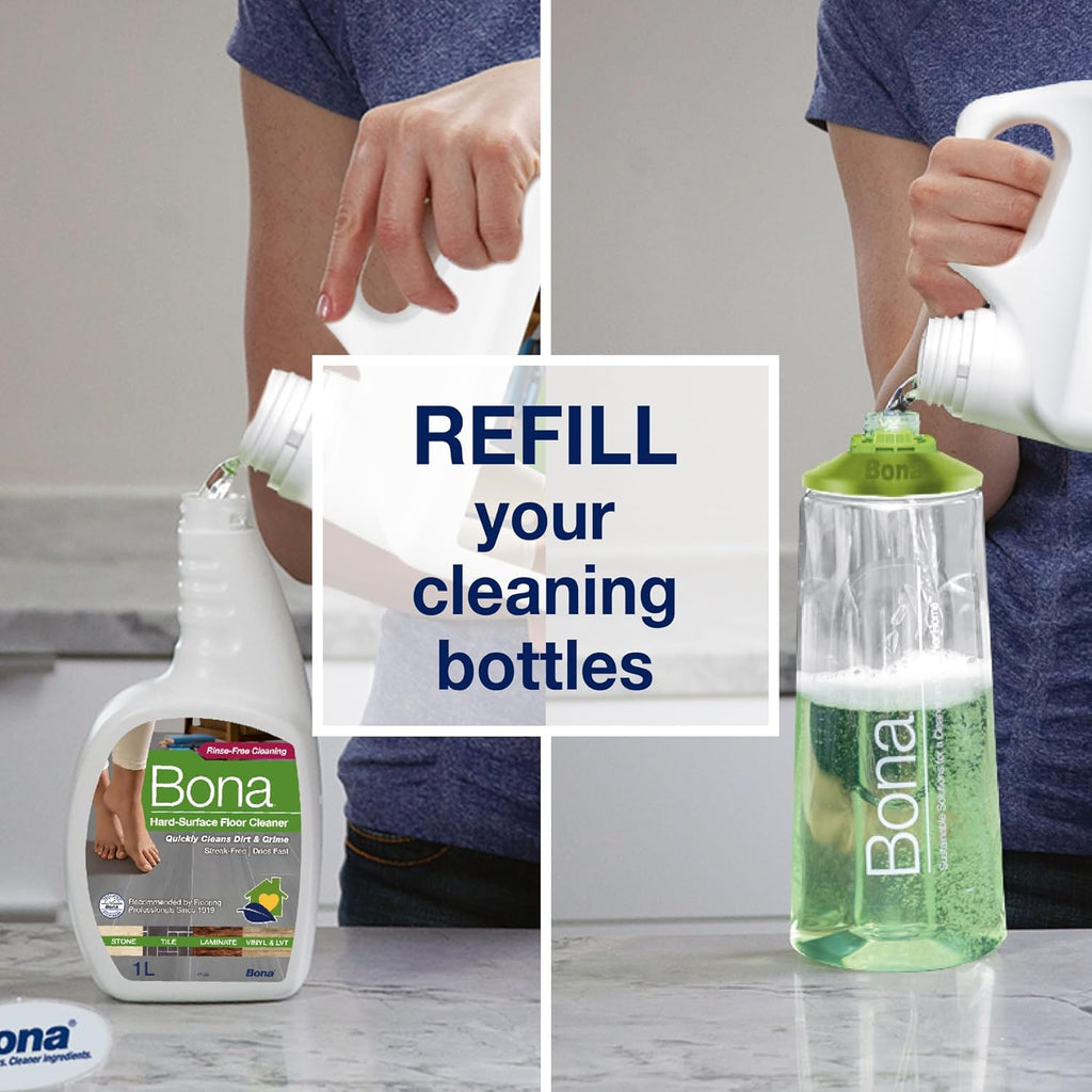 Bona Hard-Surface Floor Cleaner Liquid - for Stone, Tile, Laminate, LVT, Marble - 4 Litre Refill