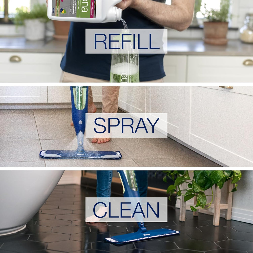 Bona Hard-Surface Floor Cleaner Liquid - for Stone, Tile, Laminate, LVT, Marble - 4 Litre Refill