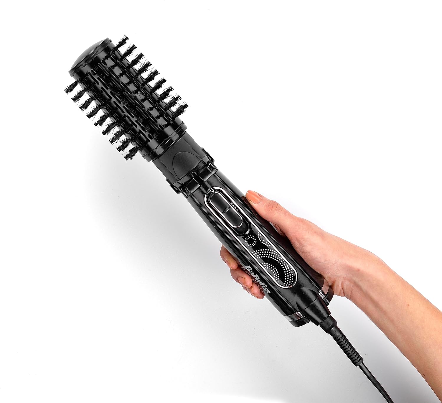 BaByliss Big Hair Rotating Hair Dryer Brush - Dry and Style in One Step 50mm Barrel, Black, 2885U