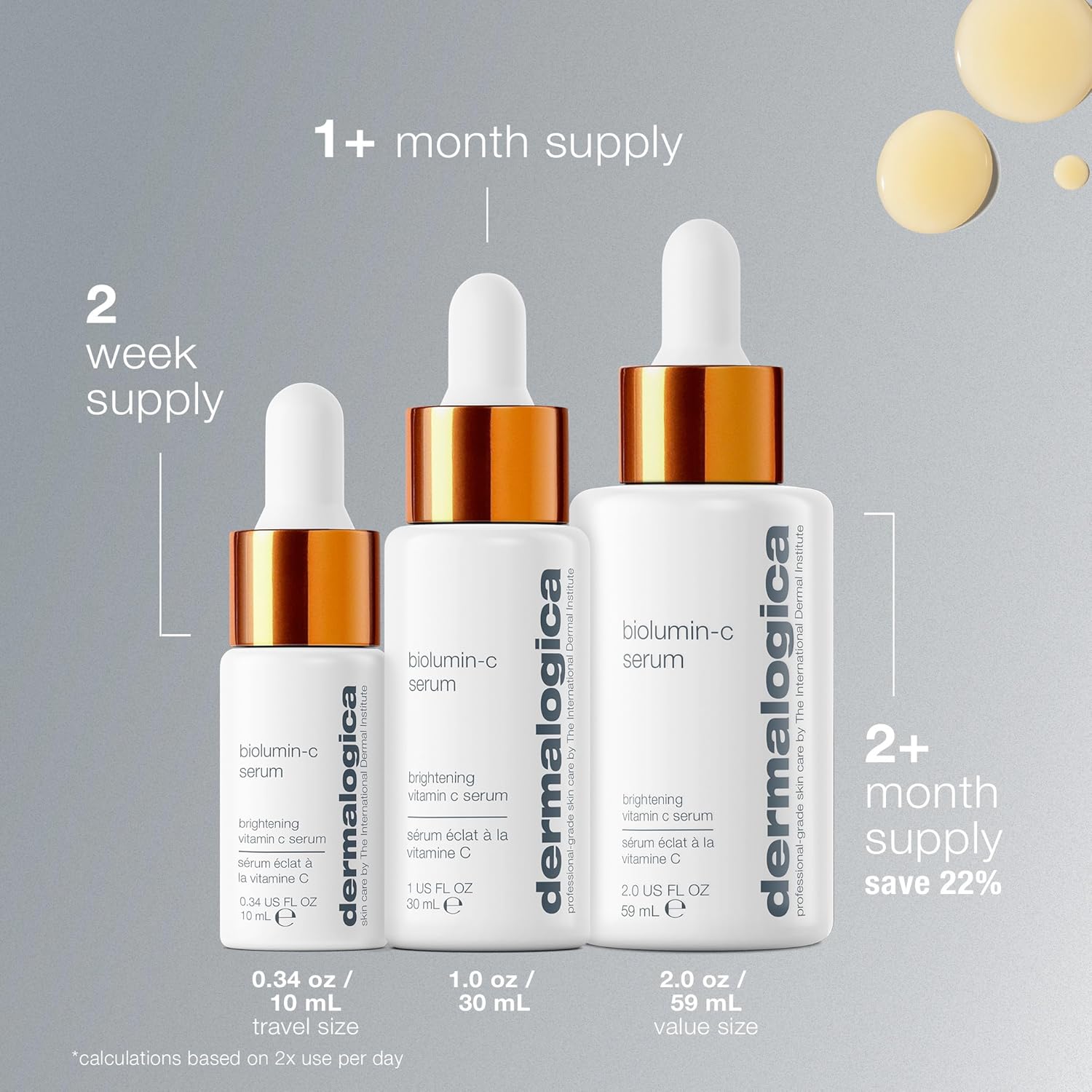 Dermalogica Biolumin-C Vitamin C Serum - High-performance Serum for Brightening, Firming & Reducing Fine Lines, with Advanced Bio-technology, Morning & Night Application