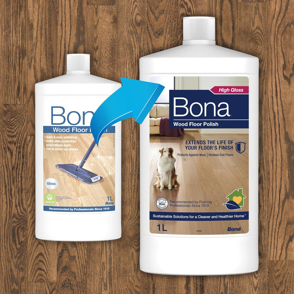 Bona Wood Floor Polish - Protect & Maintain - Gloss Finish - 1 Litre