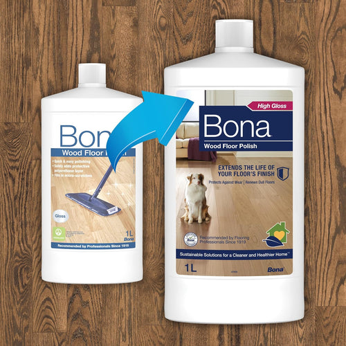 Bona Wood Floor Polish - Protect & Maintain - Gloss Finish - 1 Litre