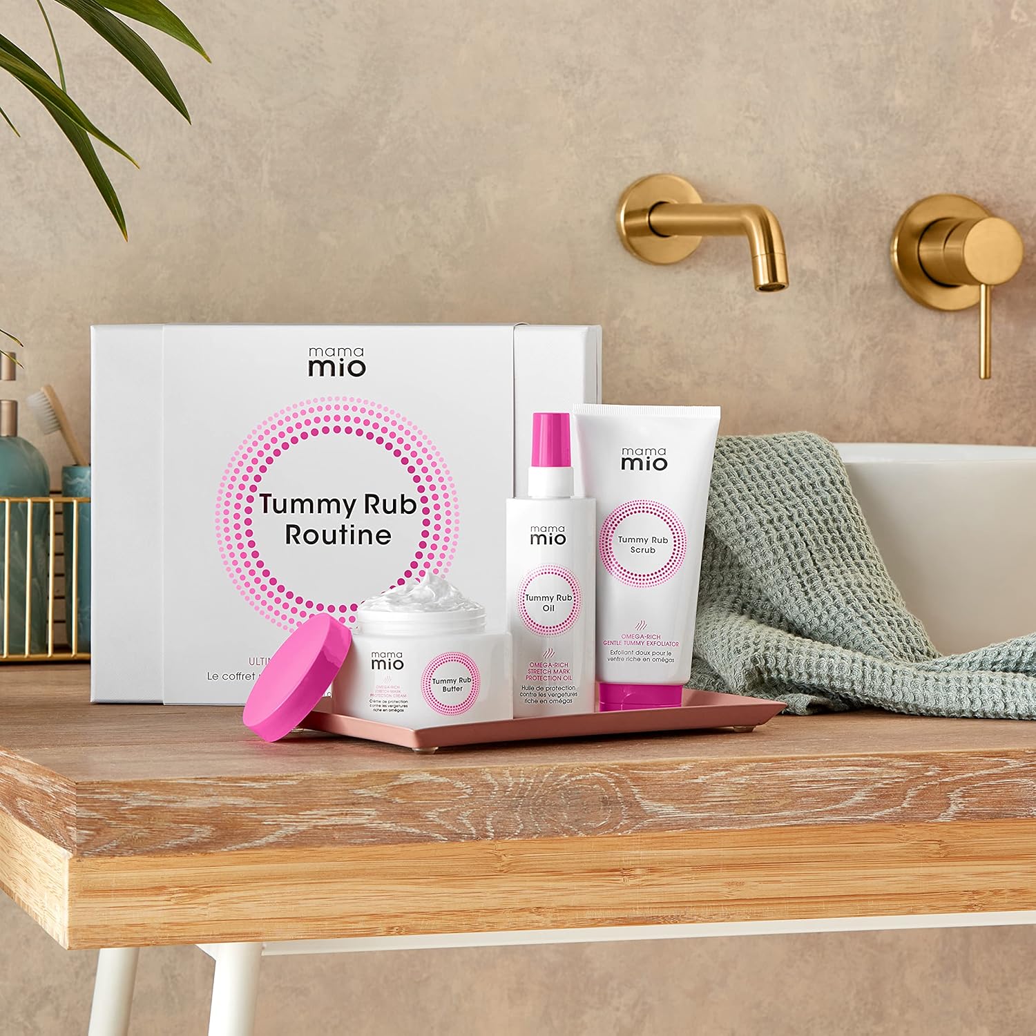 Mama Mio Tummy Rub Routine Pregnancy Gift Set | Ultimate Bump Care Protection | Stretch Mark Protection Kit | Omega Rich Skin Stretch Complex